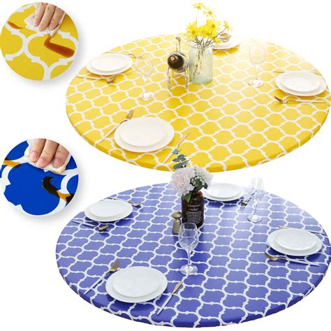 round outdoor elastic tablecloth|outdoor tablecloth round elastic edge.